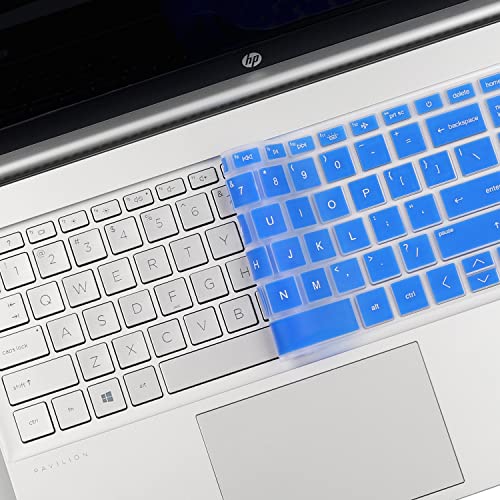 Keyboard Cover for HP 17.3" Laptop 17-cn/cp 17t-cn 17-cn0065cl 17-cn3053cl 17-cn0691ds 17-cn1053cl 17-cn0010nr 17-cn2099nr cn1069cl 17-cn0001tg 17-cn0003dx 17-cn3097nr/3165cl 17-cn2068cl cn0076nr-BU - color: Blue(Regular Letters)