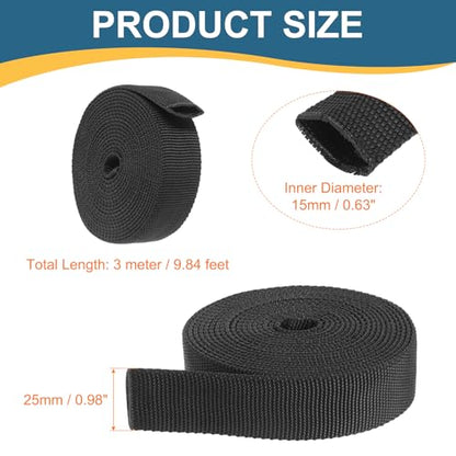 HARFINGTON Nylon Protective Hose Sleeve 0.6" ID 10FT Cable Cover Sheath Hydraulic Hose Protector Wrap for Welding Cord Tig Torch Hydraulic, Black - size: 0.6" ID 10FT