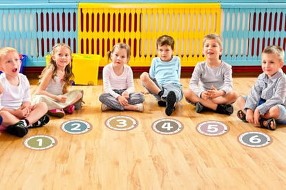 Line Up Spots Stickers for Classroom Floor, Boho Number Stickers | 36pcs Lining Up Number Decals for Classroom Waterproof Number Markers for Preschool Kindergarten Elementary Teacher Must Have