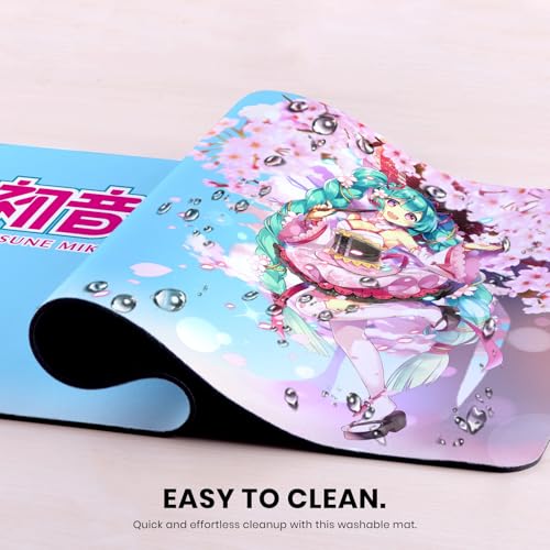 Head Case Designs Officially Licensed Hatsune Miku Sakura Graphics 23.62 x 11.81 x 0.12 inches (600 x 300 mm) - L Gaming Office Desk PC Keyboard Mouse Mat Pad - color: Sakura, size: 23.6" x 11.8"