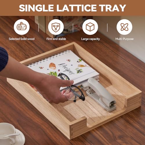 KIRIGEN Wood Letter Tray, Single-Tier Front-Load Desktop Paper Organizer, Wooden Document Tray for Letter and A4 Paper, File Folder, Mail, Home Office Desk, 13.77 x 10.62 x 2.16 Inch, TP-NA - color: Natural