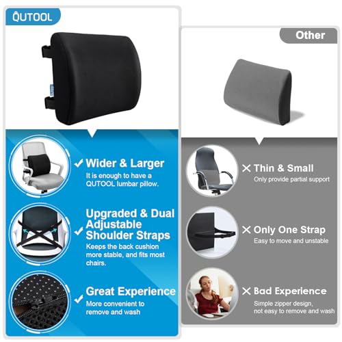 Lumbar Support Pillow for Office Chair, Office Home Essentials,Gifts for Mom,Dad, Back Support Pillow for Car, Chair Cushions,Back Pain Relief Improve Posture,Mesh Cover Double Adjustable Straps