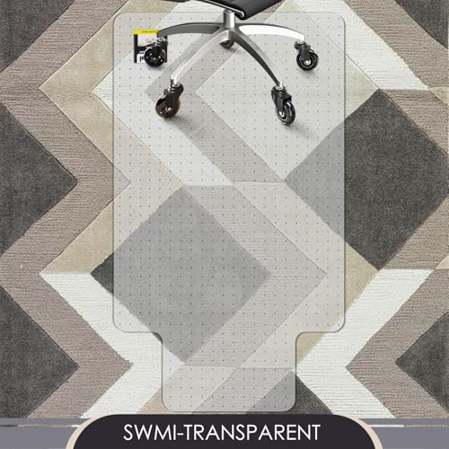 Kuyal Office Chair Mat for Carpet, 32x55 Clear Heavy Duty Computer Chair Mat with Lip, Under Desk Protector Carpeted Floors Mat, Easy Chair Movement,Ship Flat - size: 32" X 55" with Lip