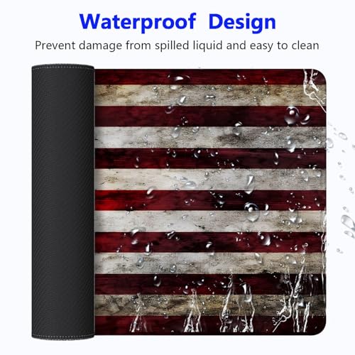 Large Gaming Mouse pad,American Flag Anti Slip Rubber Base Mouse pad, Suitable for Computer, Laptop, Office Desk Accessories - color: American flag