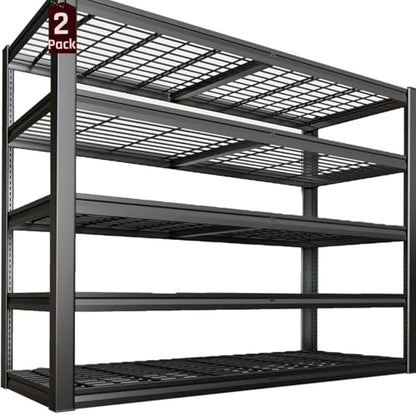 5-Tier Storage Shelves, 68" W Garage Shelving Heavy Duty Metal Adjustable Garage Shelves, Shelving Units Industrial Shelving for Warehouse, 68" W x 20" D x 84" H,2 Pack - size: 68"Wx84"Hx20"D | 5 Tier