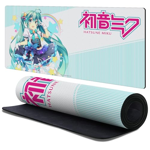 Head Case Designs Officially Licensed Hatsune Miku Stars and Rainbow Graphics 37.4 x 15.75 x 0.16 inches (900 x 400 mm) - XL Gaming Office Desk PC Keyboard Mouse Mat Pad - color: Stars and Rainbow, size: 37.4" x 15.8"