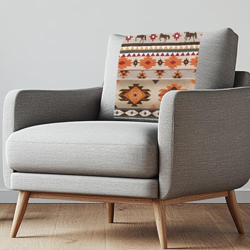 Recliner Headrest Protector Aztec Non Slip Sofa Headrest Cover Wrinkle Resistant Recliner Backrest Cover Furniture Protector for Recliner Sofa Couch 2 PcsOrange - color: Aztec Orange