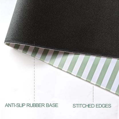 Sage Green Striped Desk Mat Cute Pastel XXL Large Gaming Mouse Pad Desk Pad Kawaii Aesthetic Home Office Decor Cozy Keyboard Laptop Computer Mat - color: A2- Sage Green