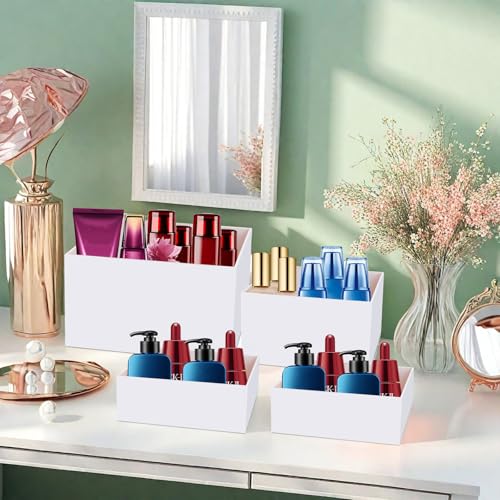 EI 8Pcs Acrylic Buffet Risers,High-end Classic Food Display Riser for Party,Catering,Jewelry Collectibles.White Heavy duty Dessert Table Display Set,Acrylic Cube Boxes Display Nesting Risers - size: 8 Pack