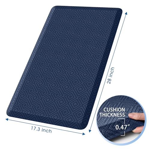 Mattitude Kitchen Mat Cushioned Anti-Fatigue Floor Mat Water Resistant Non-Slip Mats and Rugs Standing and Comfort Desk Mats for House Sink Office Laundry (Blue, 17.3"x28") - color: Blue, size: 28"L x 17.3"W x 0.5"Th