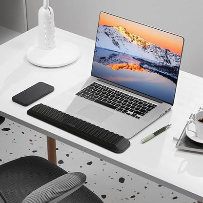 MEKASS Ergonomic Wrist Rest for Keyboard and Mouse, Soft Memory Foam Keyboard Wrist Rest Set with Non-Slip Silicone Base, Easy Typing, Pain Relief, Comfort for Office, Work, Gaming (Light Gray) - style: Light Gray