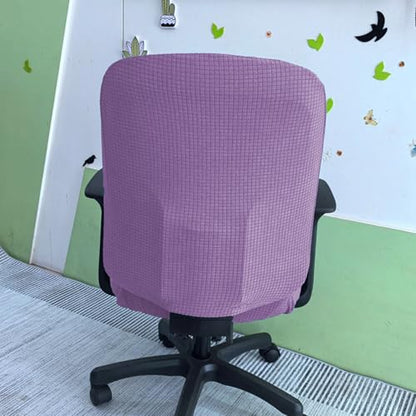 HAPPYDOG 4 Pcs Office Chair Covers Set Stretchable Protective Rotating Computer Chair Seat Covers with Armrest Covers (Purple) - color: Purple