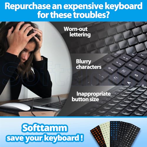 English Keyboard Stickers [5 in 1],Super Clear Large Print Bold White Letters on Black Background English US Keyboard Letter Stickers for Laptop Desktop Computer Alphabet Sticker-Matte - color: Big Font White Letter
