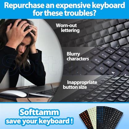 English Keyboard Stickers [5 in 1],Super Clear Large Print Bold White Letters on Black Background English US Keyboard Letter Stickers for Laptop Desktop Computer Alphabet Sticker-Matte - color: Big Font White Letter