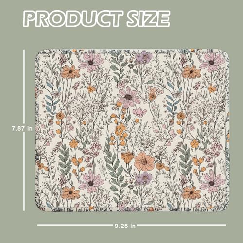 Mouse Pad for Desk with Stitched Edge, Premium Cute Washable Mouse Pads. Computer Mousepad with Non-Slip Rubber Base, Mousepads for Laptop, 9.25x7.75x0.12 inch (Bloom Magic) - color: Bloom Magic