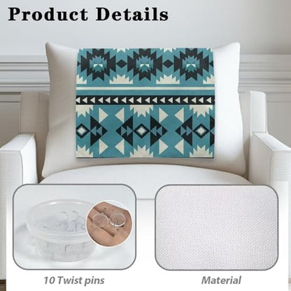 Blue Recliner Headrest Cover Brown Headrest Covers for Recliners Aztec Wrinkle Resistant Recliner Sofa Head Rest Covers Protector for Recliner Leather Sofa Couch 2 Pcs - color: Blue Aztec