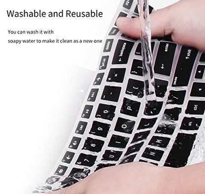 CaseBuy Keyboard Cover Compatible with Logitech K350 MK550 MK570 Wireless Wave Keyboard Accessories, K350 MK550 Keyboard Silicon Protector Skin, Black - color: Black
