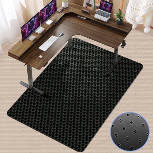 Vicwe Office Chair Mat for Carpet, 63" x 51"Anti-Slip Waterproof Floor Protector Desk Chair Mat for Rolling Chairs, Heavy Duty Chair Mat with Studs,Easy Glide Floor Mat for Home,Gaming - color: Black, size: 63" x 51" (for low-pile carpet)