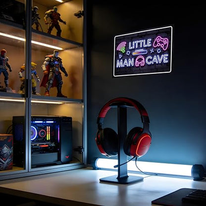 12×8 Inch Neon Aluminum Gaming Sign Wall Art Boys Teen Bedroom | arcade merch,video poster,hobby novelties,teen collectibles,male trinkets,retro accents - color: PM321007, size: 12" x 8"