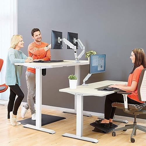 Homall Height Adjustable Electric Standing Desk, 55 x 28 Inches Stand Up Desk, Sit Stand Home Office Desk Computer Workstation with T-Shaped Metal Bracket (White)