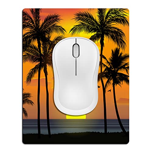 Small Mouse Pad, Mini Mouse Pads for Wireless Mouse and Laptop, Travel Mousepads with Designs - Tropical Sunset Beach, Portable Mousepad with Non-Slip Rubber Base - 5.5 x 7 in - color: Summer Tropical Beach, size: 7L x 5.5W inches
