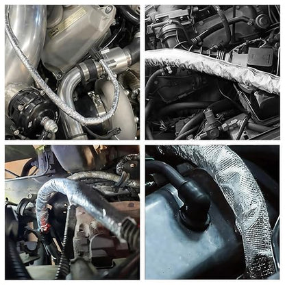 6mm - 1/4" Self Adhesive Aluminum Heat Reflective Fiberglass Sleeving Side Entry High Temperature Protection for Hoses, Wire Harnesses, Exhaust 78"(2 Meter) - size: 6mm - 1/4" Dia - 78" Long