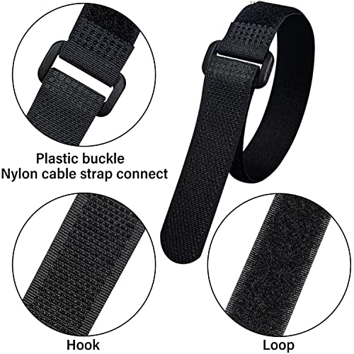 40pcs Reusable Cable Ties - 4 Sizes (6/8/10/12 Inch) - Hook and Loop Cinch Straps for Wire Management - Heavy Duty Cord Organizer & Wire Ties for Electronics, PC, Home & Office - style: 12+10+8+6 Inch