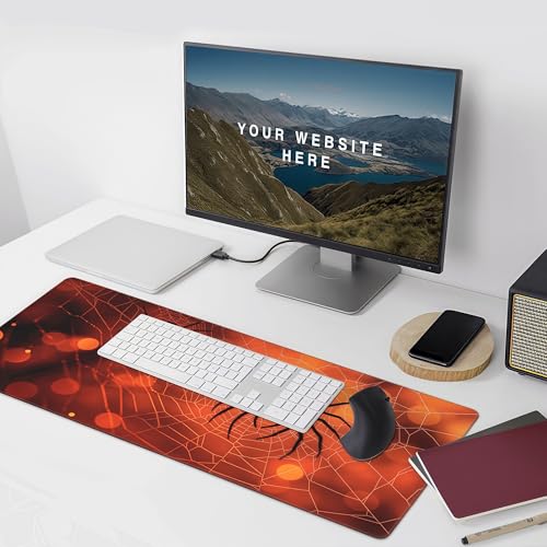 Large Fantasy Forest Jellyfish Gaming Mouse Pad - Blacklight Fairytale Waterproof Desk Mat, 35.4 X 15.8 Inch Extended Non-Slip Rubber Base for Office & Home - color: Fantasy Jellyfish