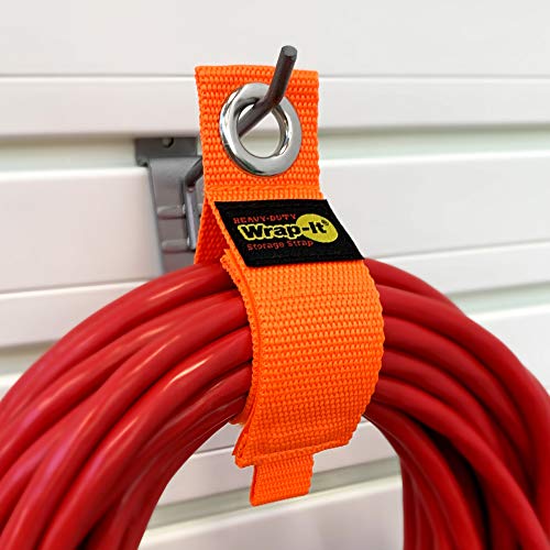 Heavy-Duty Wrap-It Storage Straps - 10-inch (6-Pack) Blaze Orange - Garage Organizer and Electric Cord Holder for Garage Essentials - color: Blaze Orange, size: 10-in. (6-Pack)
