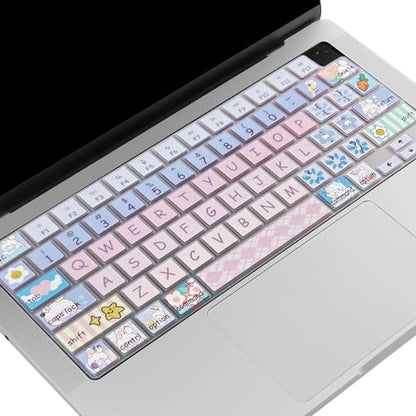 Cute Silicone Keyboard Cover for 2021-2024 MacBook Air 13.6" 15" A2941 A3114 A2681 A3113, MacBook Pro 14" 16" A2442 A2779 A2918 A2992 A2485 A2780 A2991 A3112 A3401 A3406 M4 M3 M2 M1 Max,Cute Bunny - color: Cute Bunny