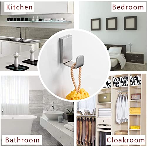 BESy Clothes Hook Single Towel Hooks for Bathroom Kitchen Garage Square Style Robe Hooks Coat and Hat Hook, Wall Mounted with Screws, Stainless Steel, Brushed Nickel - color: Brushed Nickel, size: 1 Pack