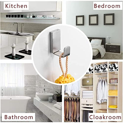 BESy Clothes Hook Single Towel Hooks for Bathroom Kitchen Garage Square Style Robe Hooks Coat and Hat Hook, Wall Mounted with Screws, Stainless Steel, Brushed Nickel - color: Brushed Nickel, size: 1 Pack