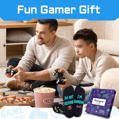 Gamer Gifts for Teens Boys - Video Game Socks for Kids 4-18, Gifts with Greeting Card