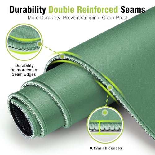 Green Mouse Pad, Smooth Mouse Pads, Non-Slip Rubber Base & Waterproof Gaming Mouse Pad, 31.5L x 11.8W Inches Large Mousepad for Computer, Office & Home, Multifunctional Large Mousepad - color: Olive Green, size: 31.5L x 11.8W inches