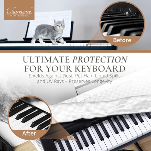 Clairevoire Digital Piano Cover, Piano Keyboard Covers -Protective for Roland Piano Covers FP Series, Durable and Waterproof Piano Keyboard Dust Cover, Piano Keyboard Case -Roland FP-10 Pearl White - color: Pearl White, size: FP-10