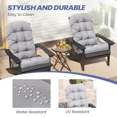 Crestlive 50x20x4 Inch Adirondack Chair Cushion, Outdoor Rocking Chair Cushions Water Resistant High Back Patio Chair Cushions Set of 2, Thick Patio Replacement Cushions Light Gray - color: Light Grey, size: 2