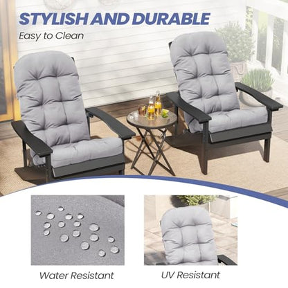 Crestlive 50x20x4 Inch Adirondack Chair Cushion, Outdoor Rocking Chair Cushions Water Resistant High Back Patio Chair Cushions Set of 2, Thick Patio Replacement Cushions Light Gray - color: Light Grey, size: 2