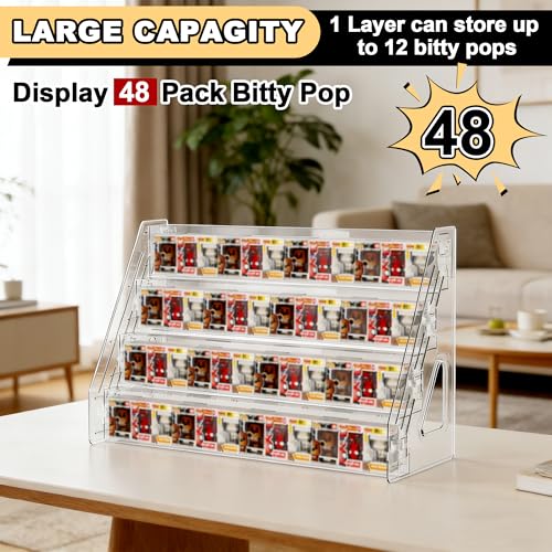 4 Layers Acrylic Display Shelf, Clear Display Stand Toys Organizer for Mini Collectible Toys - size: 4 Layers
