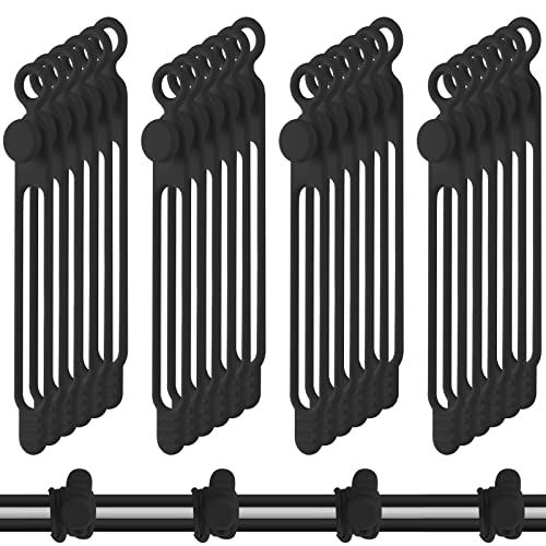 Nuanchu 40 Pcs Silicone Cable Ties Reusable Holder Adjustable Straps Multipurpose Charging Cable Organizer for Fastening Charging Cords Wires(4.17 Inch,Black) - color: Black, size: 4.17 Inch