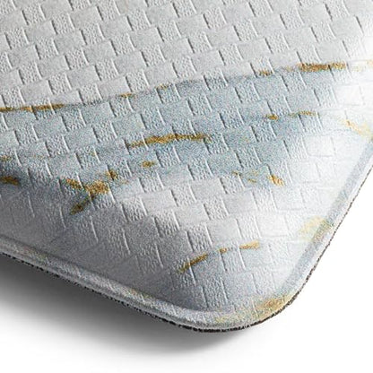 Home Dynamix Cozy Living Modern Marble Runner Anti-Fatigue Kitchen Mat, Non-Slip Floor Mat, Padded Standing Desk Mat, Gold/White, 17.5"x55" - color: Gold/White, size: 55"L x 17.5"W x 0.5"Th