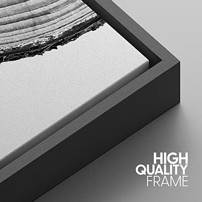 NWT Framed Canvas Print Wall Art Set Black White High Contrast Wood Tree Rings Nature Wilderness Photography Modern Art Rustic Scenic Relax/Calm for Living Room, Bedroom, Office - 16"x24"x3 Black - color: A02-2203-slm15, size: 16" x 24" x 3 Panels BLACK