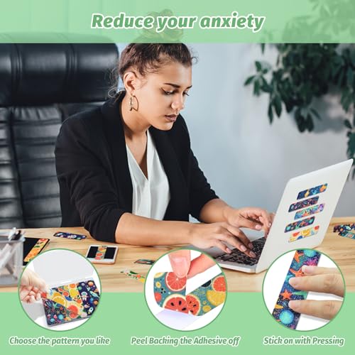 72 Pieces Anxiety Sensory Stickers with Storage Box - Sensory Stickers 2 Textured Surface - Fidget Strips for Office Desk Adult Stress (Cartoon) - style: Cartoon Style