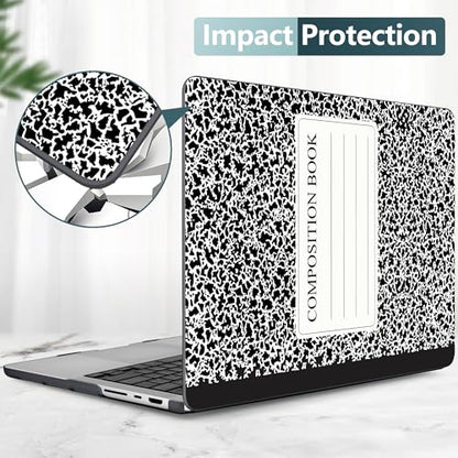 DONGKE Case for MacBook Pro 14 Inch (2026-2021 Release, M5 M4 M3 M2 M1 Pro/Max Chip), Plastic Slim Hard Shell Protective Cover with Keyboard Cover & Screen Protector, Composition Book - color: Composition Book