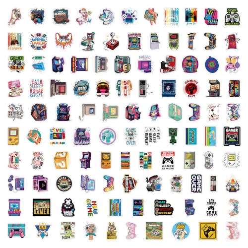 100Pcs Video Game Stickers, Multicolor Vinyl Waterproof Gaming Stickers for Boys, Teens, Men, Adults - style: Gaming Stickers