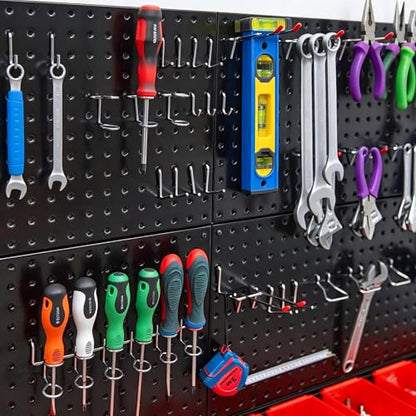 RGB Gaming Wall Organizer Peg Board with RGB LED Strip Lights, 2PCS Metal Gamer Wall Decor Peg Board with Hooks, DIY Gaming Setup Organizer PegBoard Gaming Wall Accessories 12 * 24”