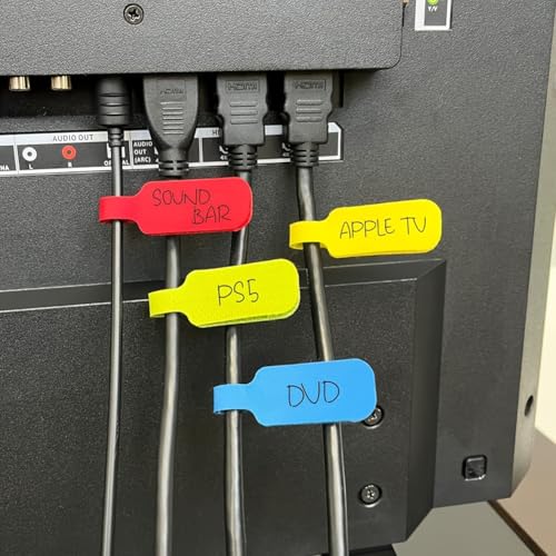 32pcs Multi - Color Cable Labels: Write - On for Easy Cord Management and Identification, Square - color: Square