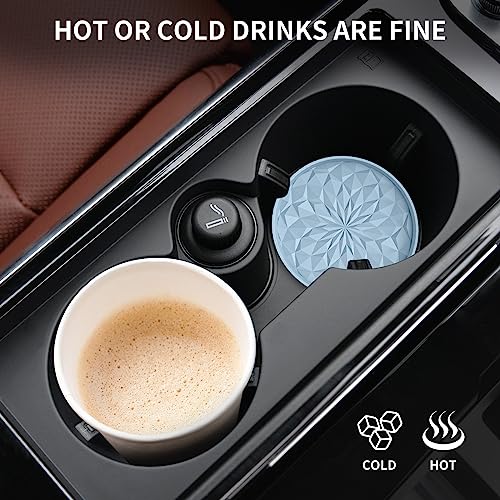 ME.FAN Car Coasters for Cup Holders [4 Pack] - 2.75In Silicone Auto Mug Mats - Universal Non-Slip Recessed Car Interior AccessoriesEther - color: 4 Pack-ether