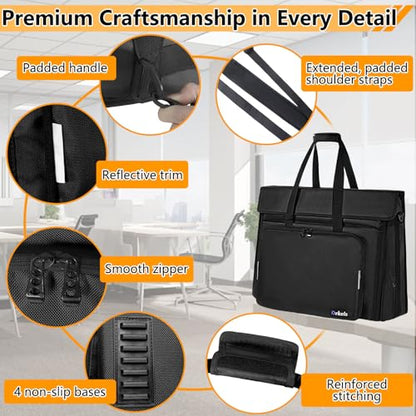 ORKELS Hard PE All-in-One Computer Monitor Carrying Case for 21–24 in iMac, Protective Storage Bag for Monitor, Keyboard, Mouse, Cables & Accessories