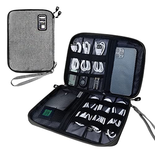 Lcsmaokin Electronics Travel Organizer,Portable Waterproof Electronic Travel Storage Bag for Small Charging Cord Storage,Charger,Small Electronics,SD Card etc,for Travel,Business -Grey Black - color: B-Grey-Black, size: Single Layer