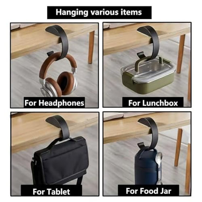 2 PCS Purse Hanger for Table, C Shape Handbag Hook for Desk | Heavy Duty Alloy Purse Holder Clip, Non-Slip Portable Bag Hook for Office, Restaurant, Cafe Use